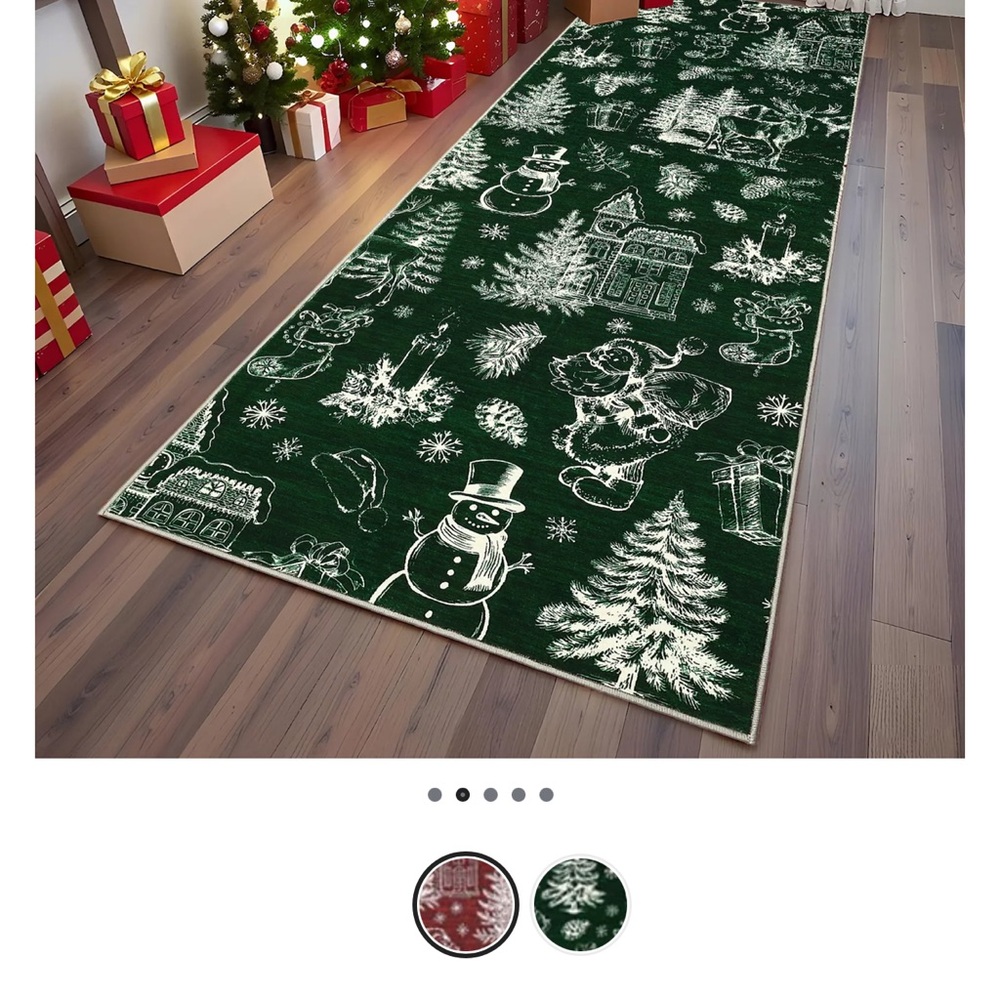 Festive Garvee Winter Fairy Tale Christmas Holiday Red Area Rug NEW In Box! 8x10 - Picture 2 of 3